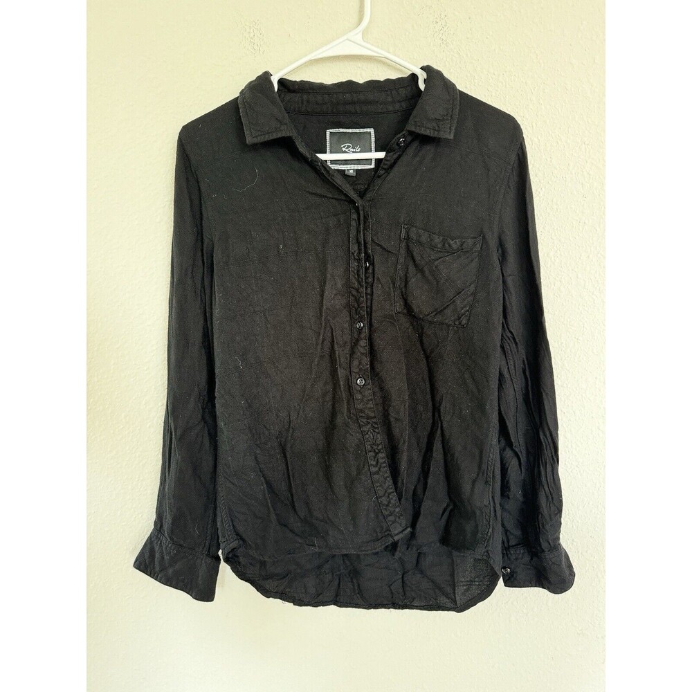 Rails Ellis Black Button Front Long Sleeve Top Sh… - image 5